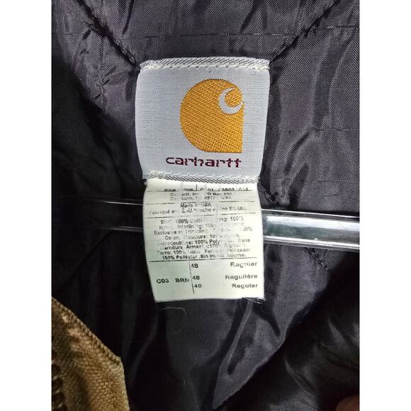 Carhartt Men’s Duck Canvas Arctic Winter Coat Brown 48R-XL USA Hooded Jacket - Picture 10 of 13